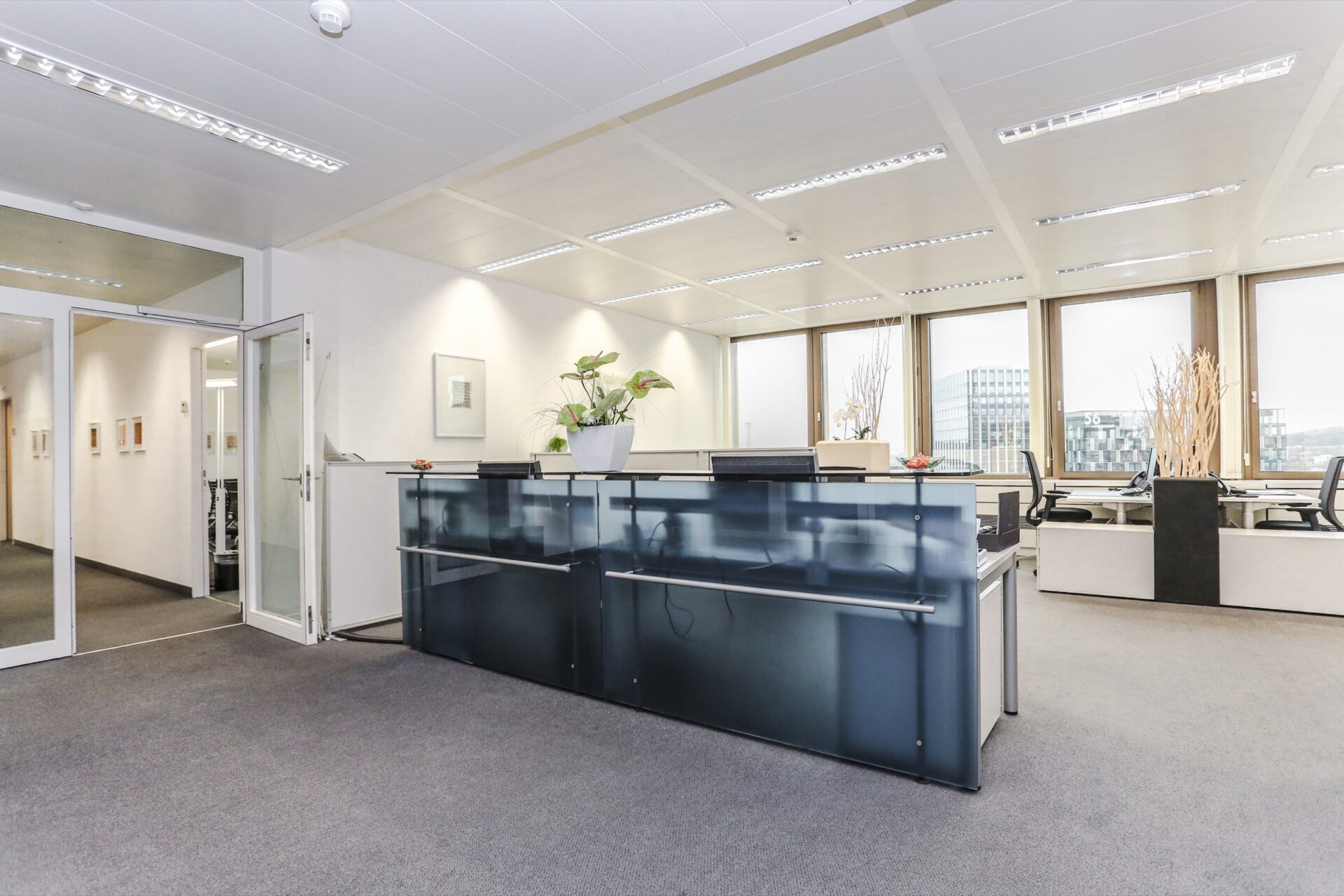 Reception Reception counter in office building