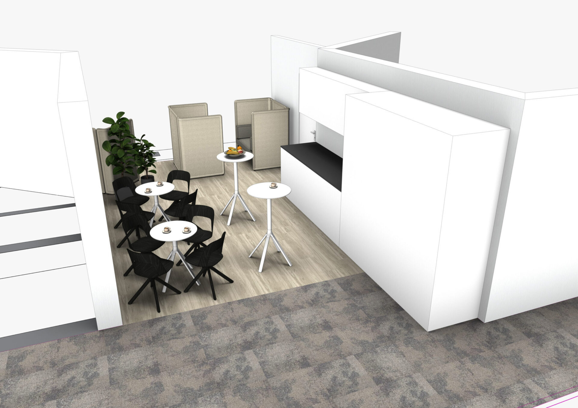 Break room Graphic of break room in OBC office