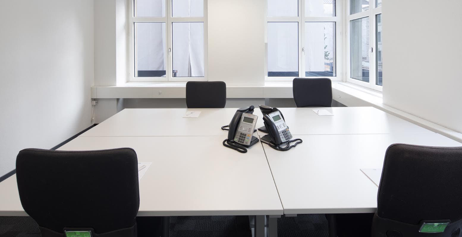 Meeting room table with telephone system
