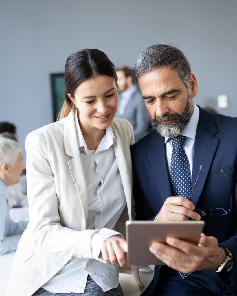 Business coworkers- discussing new ideas