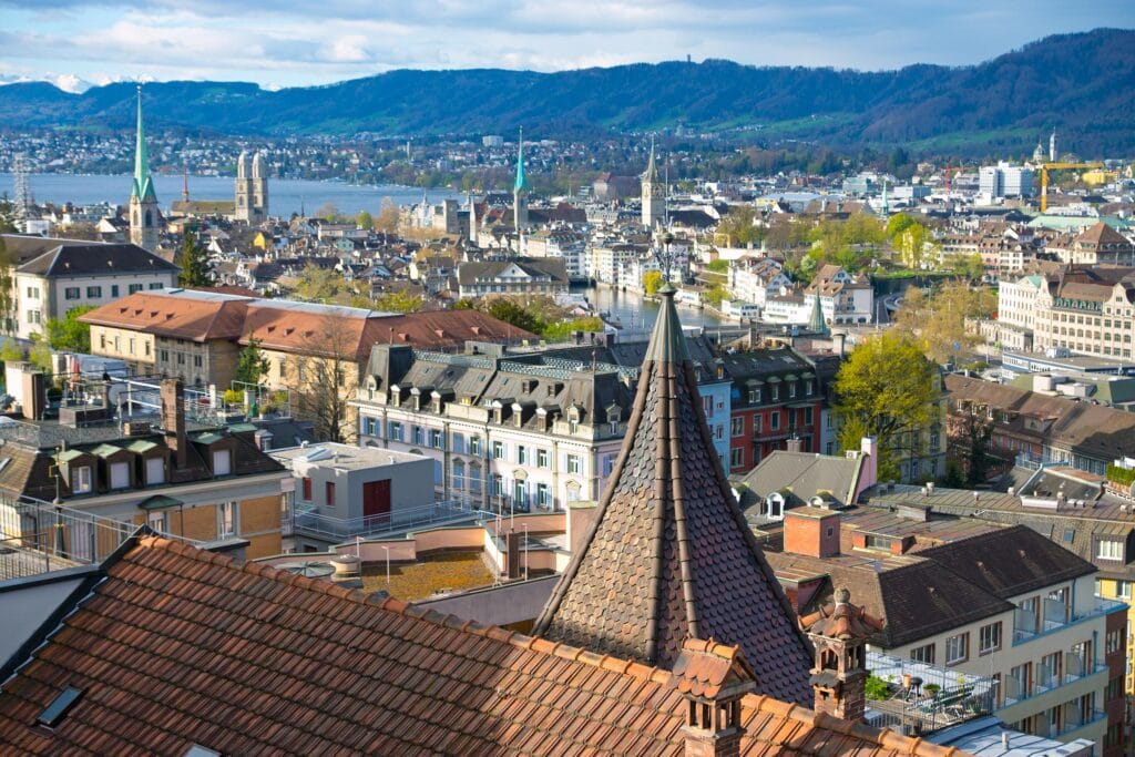 Pictures of roofs over Zurich