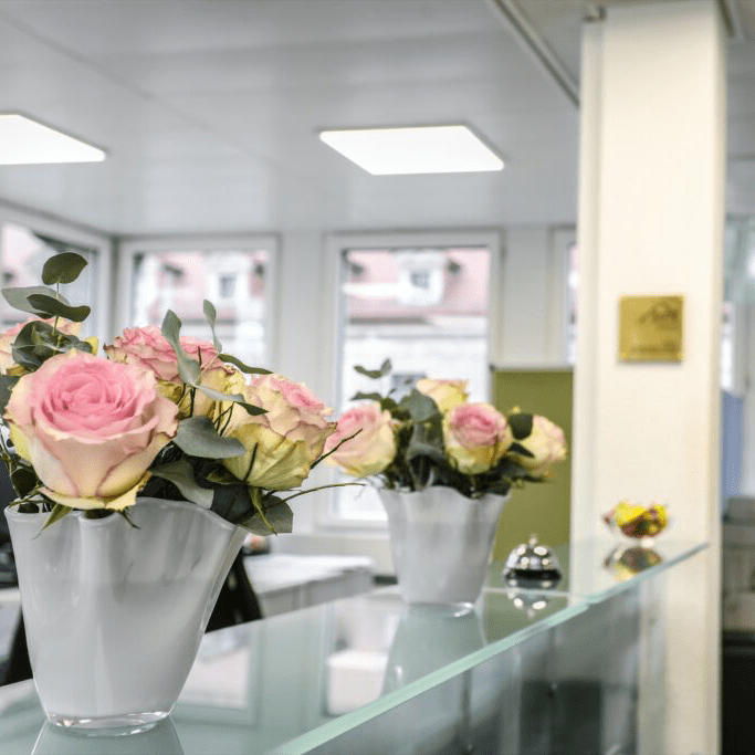 Flowers at the reception in Zurich