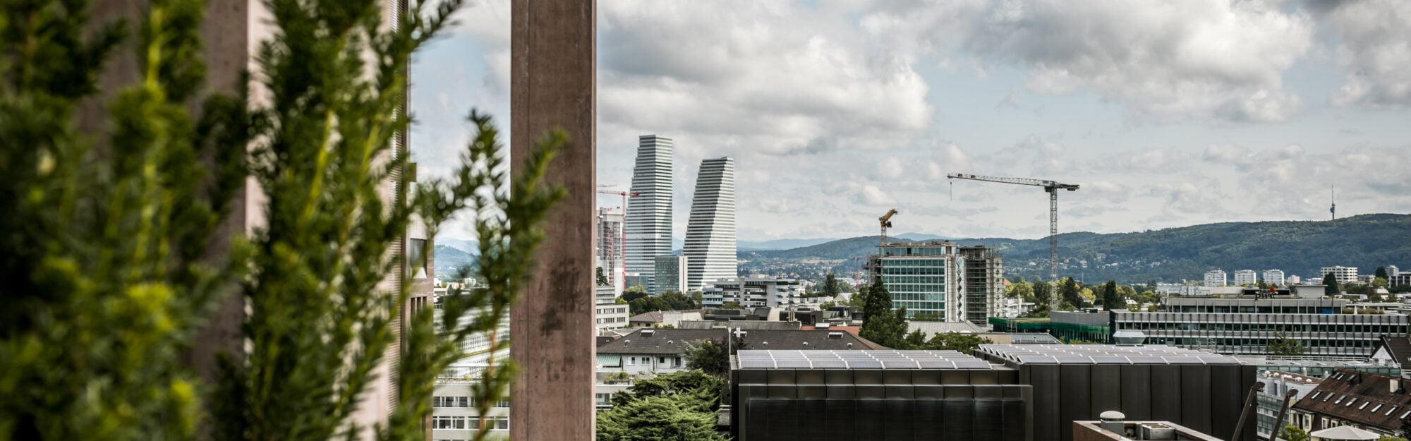 Terrace and view of the office in Basel