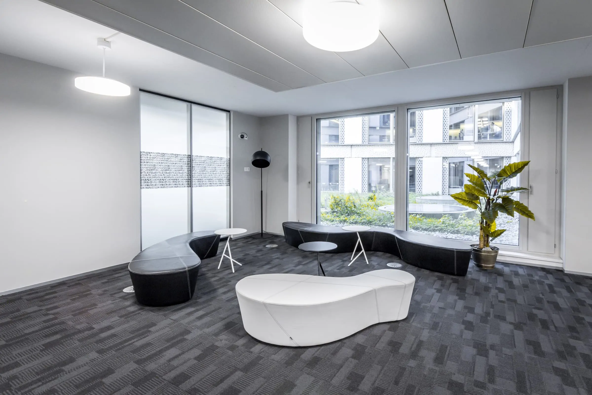 Lounge area with seating at OBC Suisse Europaallee